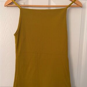 Zara Ribbed Mustard Spaghetti Strap Camisole